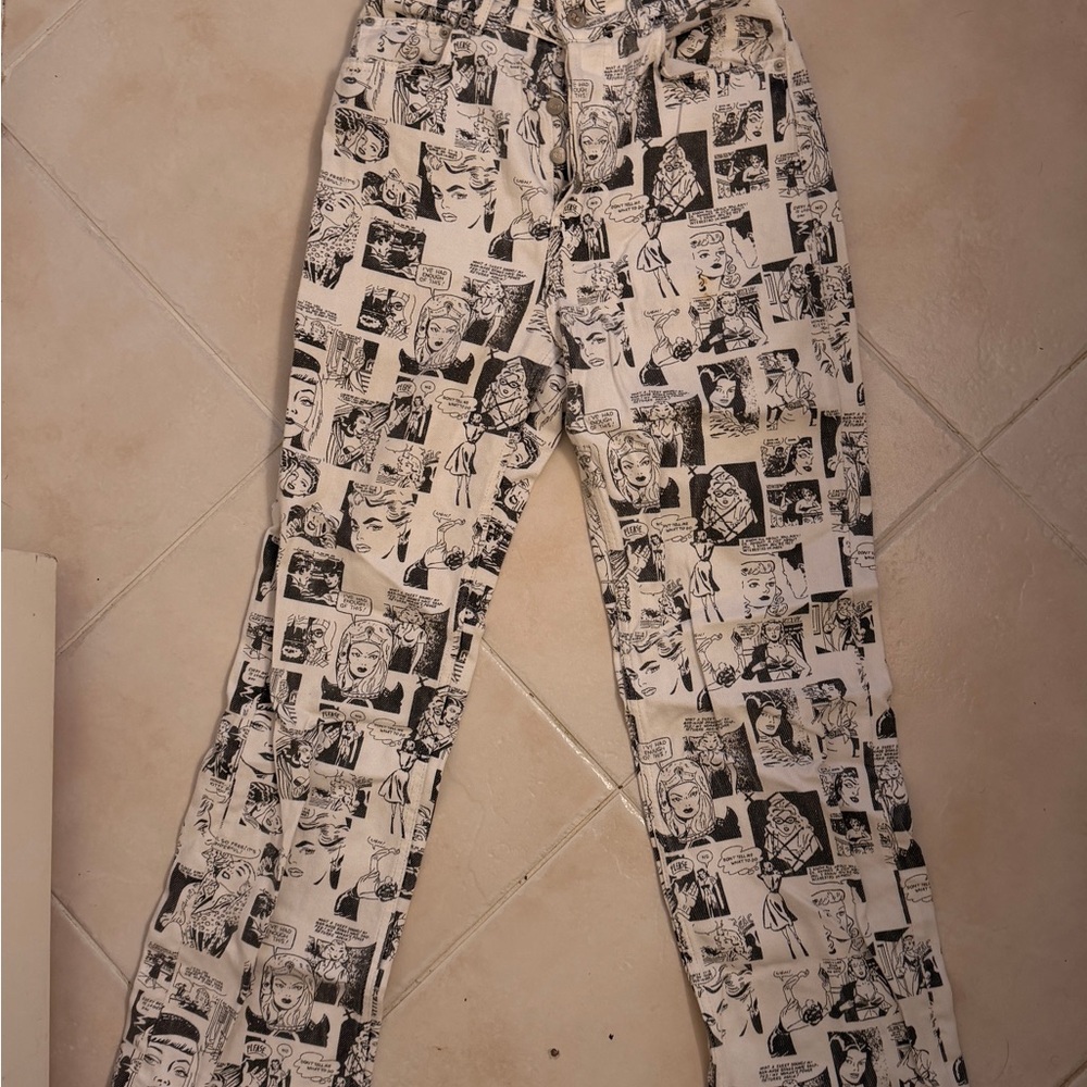 Comic book print pants